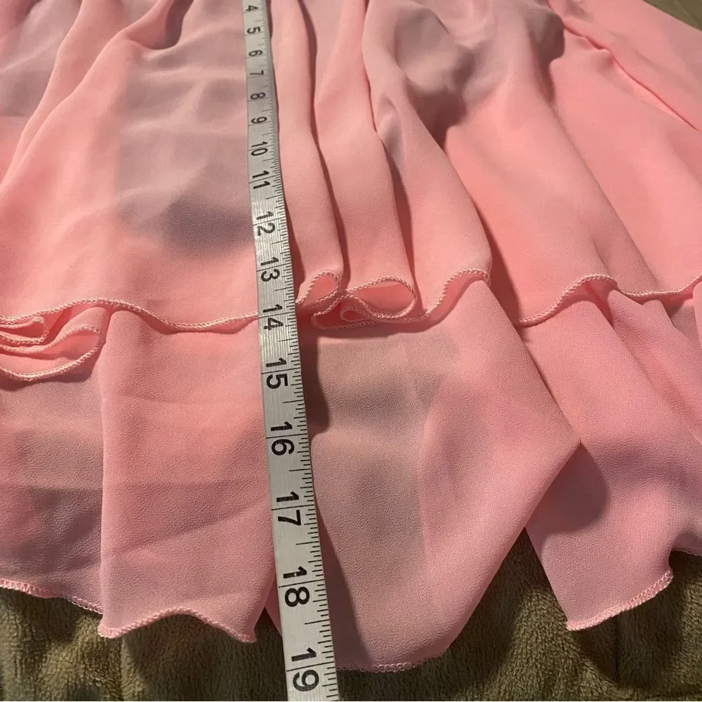 Glamour solo 2 piece dance costume pink gray lyrical embellishbling XLA adult